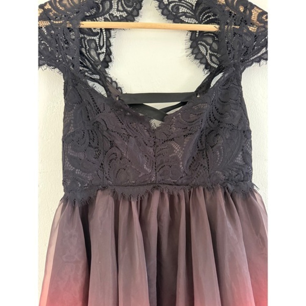 Dolls Kill Unholy Black Red Ombre Lace Corset Babydoll Gothic Dress Med - Picture 3 of 13
